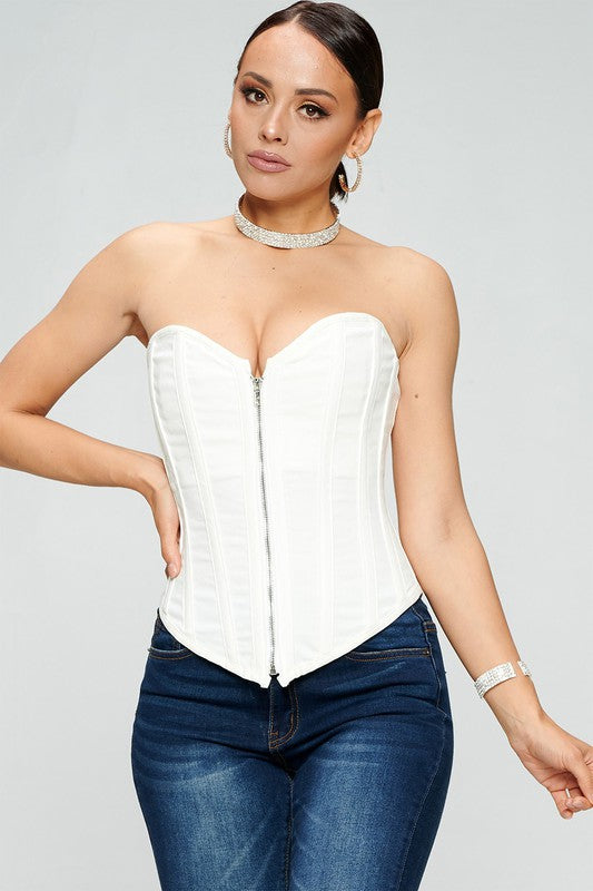 Oh Yes Denim Zip Corset D7008-10