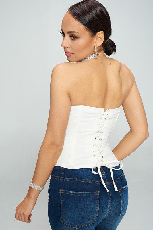 Oh Yes Denim Zip Corset D7008-10