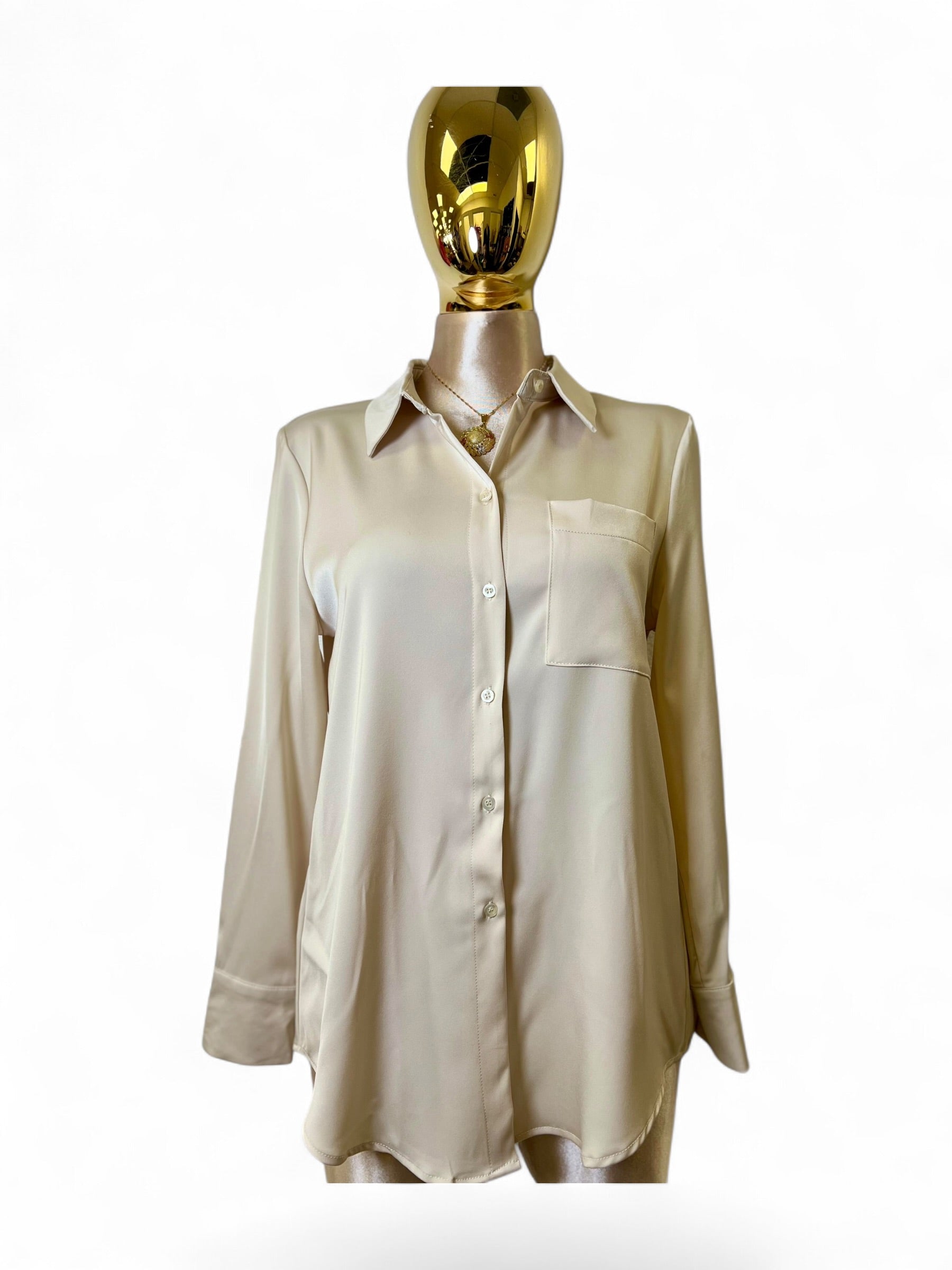 Michel Satin Shirt Blouse